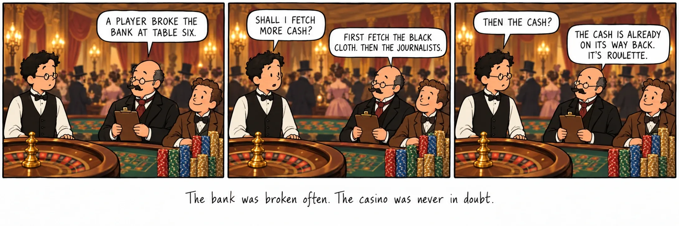 Kasa sık sık patladı. Casino bir an bile tehlikede olmadı.