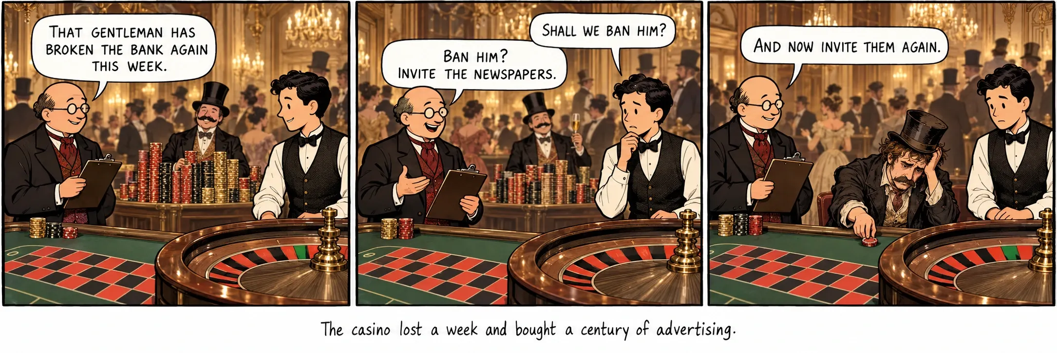 Casino bir hafta kaybetti ve bir yüzyıllık reklam aldı.